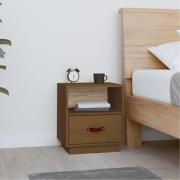 vidaXL Sängbord honungsbrun 40x34x45 cm massiv furu