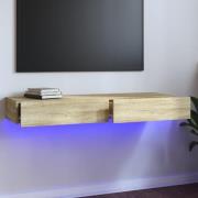 vidaXL Tv-bänk med LED-belysning sonoma-ek 120x35x15,5 cm