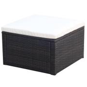 vidaXL Fotpall ottoman 53x53x30 cm konstrotting brun