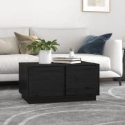 vidaXL Soffbord svart 80x50x40 cm massivt furu
