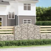 vidaXL Gabion bågformad 200x30x140/160 cm galvaniserat järn