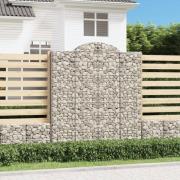 vidaXL Gabion bågformad 200x50x220/240 cm galvaniserat järn