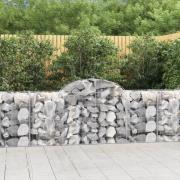 vidaXL Gabion bågformad 200x50x80/100 cm galvaniserat järn