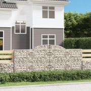 vidaXL Gabion bågformad 300x30x120/140 cm galvaniserat järn