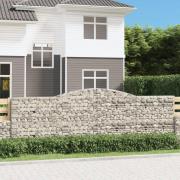 vidaXL Gabion bågformad 400x50x120/140 cm galvaniserat järn