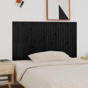 vidaXL Väggmonterad huvudgavel svart 166x3x90 cm massiv furu
