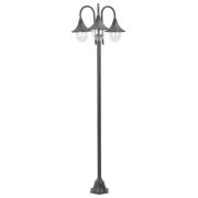 vidaXL Lyktstolpe för trädgård E27 220 cm aluminium 3 lyktor brons