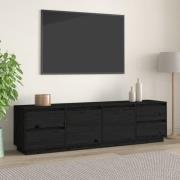 vidaXL Tv-bänk svart 176x37x47,5 cm massiv furu