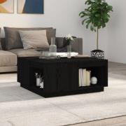 vidaXL Soffbord svart 80x81x36,5 cm massiv furu