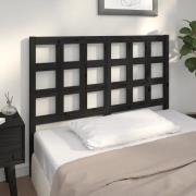 vidaXL Sänggavel svart 125,5x4x100 cm massiv furu
