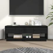 vidaXL Tv-bänk svart 110,5x34x40 cm massiv furu