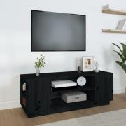 vidaXL Tv-bänk svart 110x35x40,5 cm massiv furu
