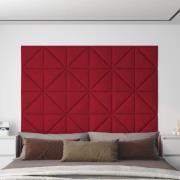 vidaXL Väggpaneler 12 st vinröd 30x30 cm sammet 0,54 m²