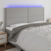 vidaXL Sänggavel LED ljusgrå 200x5x118/128 cm tyg