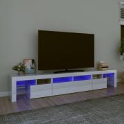 vidaXL Tv-bänk med LED-belysning vit högglans 230x36,5x40 cm