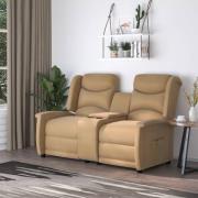 vidaXL 2-sits reclinerfåtölj taupe mikrofibertyg