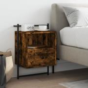 vidaXL Sängbord väggmonterat rökfärgad ek 40x30x61 cm konstruerat trä