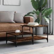 vidaXL Soffbord rökfärgad ek 100x50,5x45 cm konstruerat trä