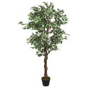 vidaXL Konstväxt fikusträd 756 blad 150 cm grön