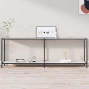 vidaXL Konsolbord vit 220x35x75,5 cm härdat glas
