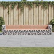 vidaXL Trädgårdsbänk gabion-design 347x71x65,5 cm massivt douglasträ