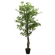 vidaXL Konstväxt fikusträd 630 blad 120 cm grön