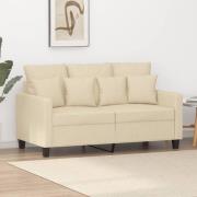 vidaXL 2-sitssoffa gräddvit 120 cm tyg