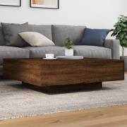 vidaXL Soffbord med LED brun ek 100x100x31 cm