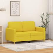 vidaXL 2-sitssoffa ljusggul 120 cm tyg