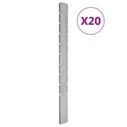 vidaXL Staketstolpar 20 st silver 240 cm galvaniserat stål