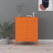 vidaXL Byrå orange 80x35x101,5 cm stål