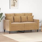 vidaXL 2-sitssoffa brun 120 cm sammet