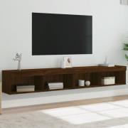 vidaXL Tv-bänk med LED-belysning 2 st brun ek 100x30x30 cm