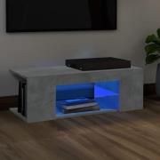 vidaXL TV-bänk med LED-belysning betonggrå 90x39x30 cm