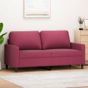 vidaXL 2-sitssoffa vinröd 140 cm sammet