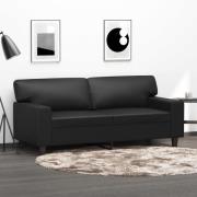vidaXL 2-sitssoffa svart 140 cm konstläder