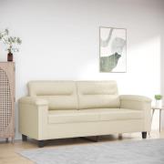 vidaXL 2-sitssoffa Grädde 140 cm konstläder