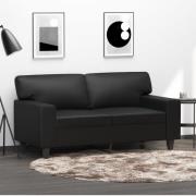 vidaXL 2-sitssoffa svart 120 cm konstläder