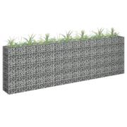 vidaXL Planteringsgabion upphöjd galvaniserat stål 270x30x90 cm