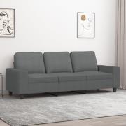vidaXL 3-sitssoffa mörkgrå 180 cm tyg
