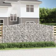 vidaXL Gabion bågformad 3 st 400x30x160/180 cm galvaniserat järn