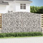 vidaXL Gabioner bågformade 2 st 400x30x220/240 cm galvaniserat järn