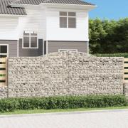 vidaXL Gabion bågformad 5 st 400x50x160/180 cm galvaniserat järn