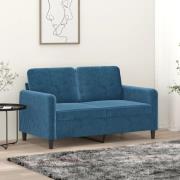 vidaXL 2-sitssoffa blå 120 cm sammet