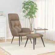 vidaXL Vilstol med fotpall taupe mikrofibertyg