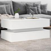 vidaXL Soffbord med LED vit 90x50x40 cm