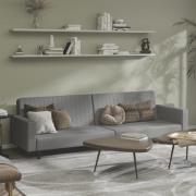 vidaXL Bäddsoffa 2-sits ljusgrå sammet