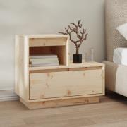 vidaXL Sängbord 60x34x51 cm massiv furu