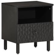 vidaXL Sängbord svart 40x33x46 cm massivt mangoträ