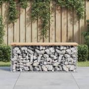 vidaXL Trädgårdsbänk gabion-design 103x31x42 cm massiv furu